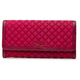 Portafoglio lungo Prada Pink Impuntu Tessuto
