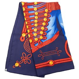 Hermès Blue Brandebourgs Silk Scarf 90