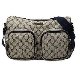 Borsa a tracolla Gucci Beige GG Supreme con doppia tasca