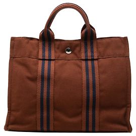 Hermès Brown Canvas Fourre Tout PM