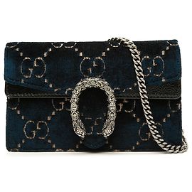 Gucci Mini Dionysus Crossbody in velluto blu GG