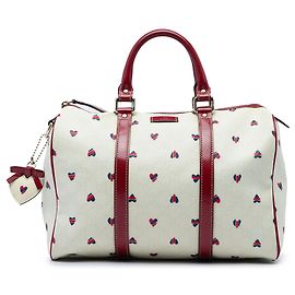 Borsa Boston Gucci White Medium GG Supreme Hearts Joy