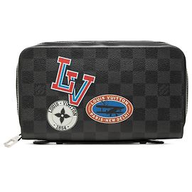 Louis Vuitton Black Damier Graphite LV League Zippy XL Geldbörse