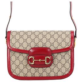 Bolso de hombro Gucci Beige Medium GG Supreme Horsebit 1955