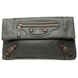 Clutch Sobre Balenciaga Giant 12 Motocross de piel de cordero gris