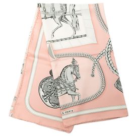 Pañuelo de seda Hermès Pink Grand Apparat 90