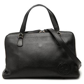 Borsa Soho Working Satchel Gucci in pelle di vitello martellata nera