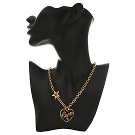 Collar con colgante Chanel Gold Gold Plated Enamel Coco Heart Star