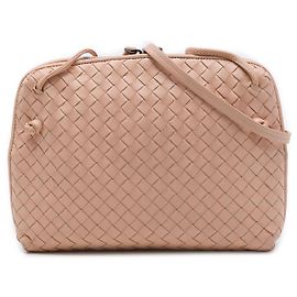 Bottega Veneta Bolso bandolera Nodini de napa Intrecciato rosa