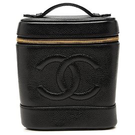 Chanel Black CC Caviar Vanity Case