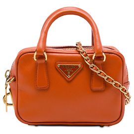 Sac Prada Orange Mini Saffiano Lux Bauletto