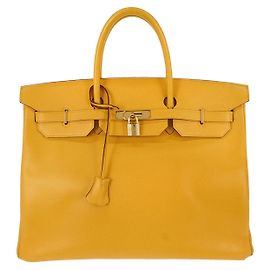Hermès Hermes Birkin Yellow Courchevel con Gold Hardware 40