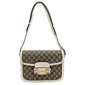 Gucci Horsebit 1955 GG Coated Canvas with Leather Small