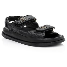 Chanel Dad CC Sandalen aus Kalbsleder mit Klettverschluss - Größe 9 / 39 - FINAL SALE