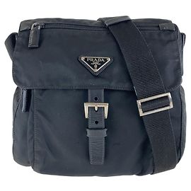 Bolsa de Ombro Prada Tessuto com Logotipo Triangular