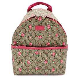 Mochila para niños Gucci GG Supreme Estampado de Rosas