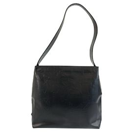 Prada Embossed Triangle Logo Shoulder Bag