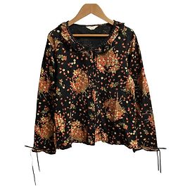 Autre Marque PINK HOUSE Baumwollbluse mit Erdbeerprint, langen Ärmeln und Rüschen