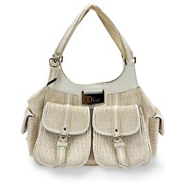 Christian Dior Vintage Trotter Street Chic Pocket Hobo Diorissimo Canvas Medium