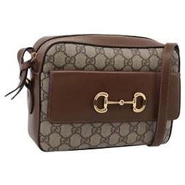 Gucci Horsebit 1955 Flap Pocket Camera GG Coated Canvas and Leather Small