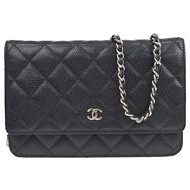 Chanel Vintage Wallet on Chain aus gestepptem Lammleder