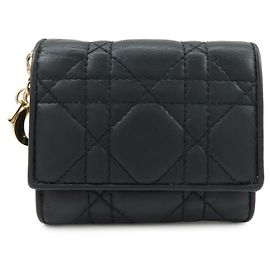 Christian Dior Lady Dior Lotus Cannage Quilt Lambskin Compact
