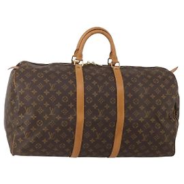 LOUIS VUITTON Monogram Keepall 55 Boston Bag M41424 LV Auth 202595A
