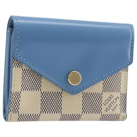 LOUIS VUITTON Damier Azur Portefeuille Zoe Trifold Wallet N60219 LV Auth 206141M