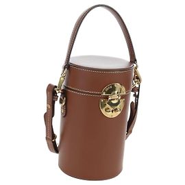 Borsa a mano Miu Miu in pelle 2way marrone tono oro Auth bs37103M