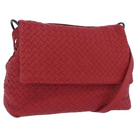 Bolso de hombro BOTTEGA VENETA INTRECCIATO de cuero rojo auténtico 204857V