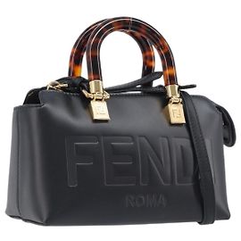 Bolso de mano FENDI By The Way Mini de piel 2way Negro Tono Dorado 8BS067 Auth 204865V
