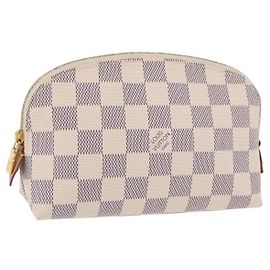 LOUIS VUITTON Damier Azur Pochette Cosmetic PM Pouch N60024 LV Auth ar14299