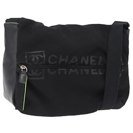 Borsa a Tracolla CHANEL Sports Line Nylon Nero Argento CC Auth 204744V