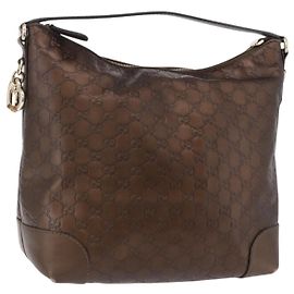 GUCCI GuccissimaGG Shoulder Bag Leather Bronze Gold Tone 269958 Auth mr3015A