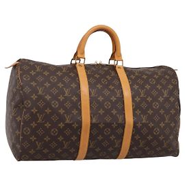 LOUIS VUITTON Monogram Keepall 50 Boston Bag M41426 LV Auth 203125V