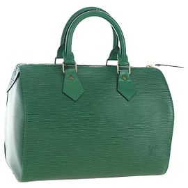 LOUIS VUITTON Epi Speedy 25 Hand Bag Borneo Green M43014 LV Auth 206255V