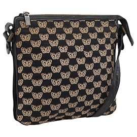 Borsa a tracolla BOTTEGA VENETA Canvas Black Silver Auth bs37102