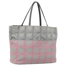Sac Tote CHANEL New Travel Line en toile gris argenté CC Auth bs37392A
