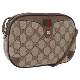 Borsa GUCCI GG Supreme Web Sherry Line PVC Beige Oro 89 02 066 Auth ka6349