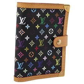 LOUIS VUITTON Monogram Multicolor Agenda PM Planner Black R20895 LV Auth mr2920V