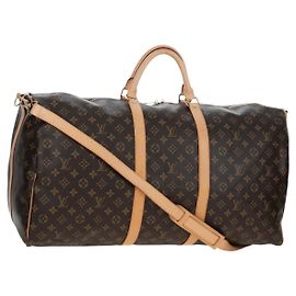 LOUIS VUITTON Monogram Keepall Bandouliere 60 Boston Bag M41412 LV Auth 203164V