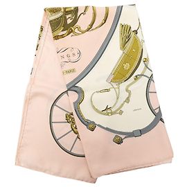 Pink Hermès Springs Silk Scarf 90 Scarves