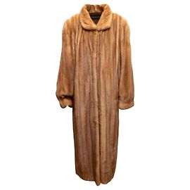 Autre Marque Vintage Brown Adolfo Long Mink Fur Coat Size US S/M