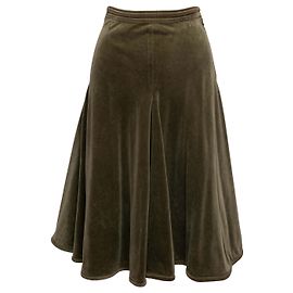 Falda línea A de terciopelo Valentino Garavani vintage oliva Talla US 6