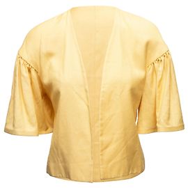 Vintage Yellow CD de Christian Dior Bolero mit kurzen Ärmeln Größe US 4
