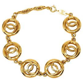 Chanel CC vergoldetes Gliederkettenarmband mit Anhänger