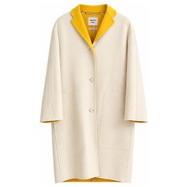 Hermès Mantel aus Wolle und Kaschmir in Creme und Gelb