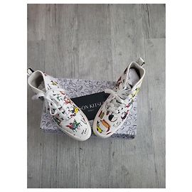 Kitsune Ténis de cano alto em lona impressa Maison Kitsuné