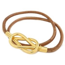 Hermès Jumbo Hook Choker in pelle intrecciata e metallo