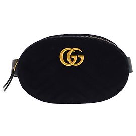 Cinturón Gucci GG Marmont de terciopelo matelassé adornado